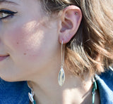 Robert Lee Morris Soho Silver Patina Leaf Drop Earrings
