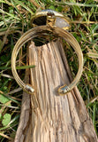 Black & White Agate Bronze Cuff Bracelet  (2)