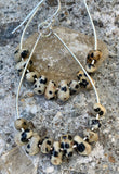 Dalmatian Jasper & Sterling Silver Forward Facing Hoop Earrings