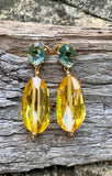 Treasure Trove Yellow Crystal Teardrop Earrings