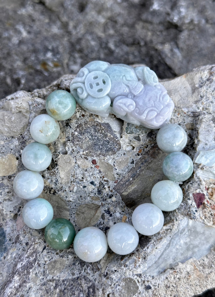 Carved Pixiu Natural Jade Bracelet