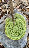 Vince Camuto Green Crochet Hoop Earrings