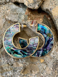 Abalone & Bronze Hoop Earrings