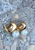 Vince Camuto Metallic Imitation Pearl Huggie Earrings
