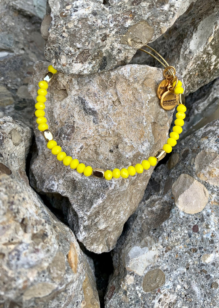 Alex and Ani Yellow Balance Beaded Bangle Bracelet