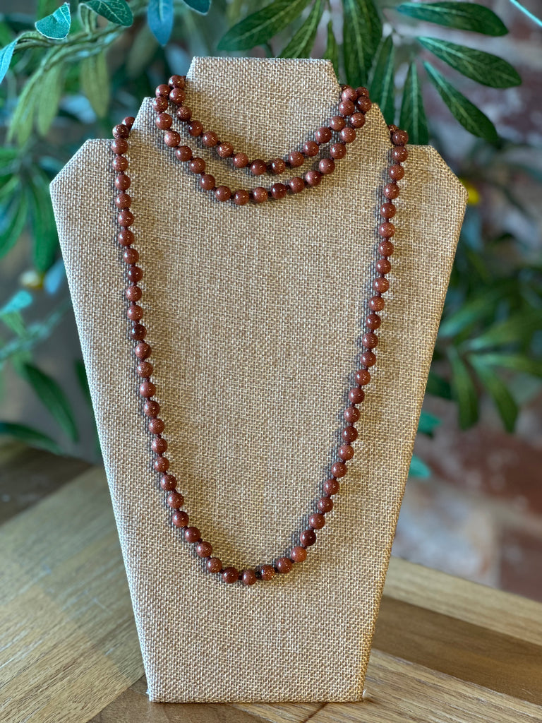 Immeasurable Goldstone Endless Beaded Necklace
