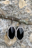 Vince Camuto Black Glass Stone Pave Teardrop Earrings