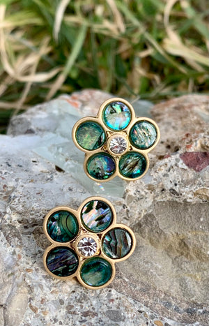 Abalone Flower Stud Earrings