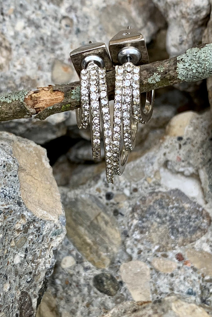 Vince Camuto Pavé Graduated Hoop Earrings