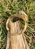 Black & White Agate Bronze Cuff Bracelet  (2)