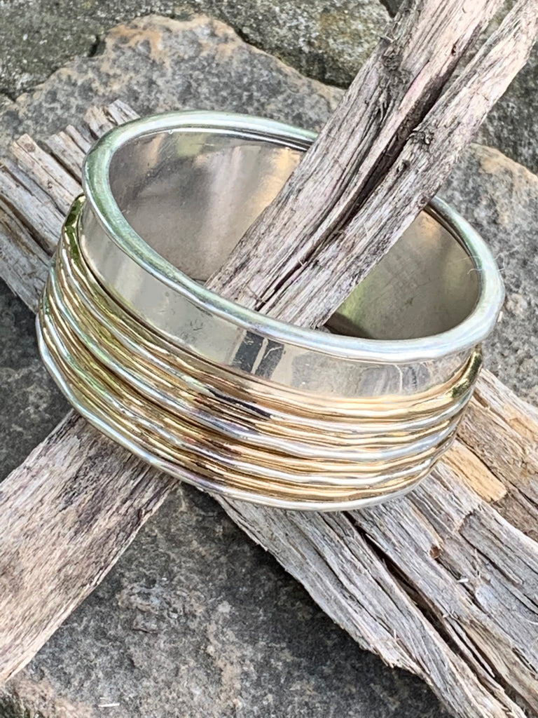 Robert Lee Morris Soho Two-Tone Sculptural Wire Bangle Bracelet