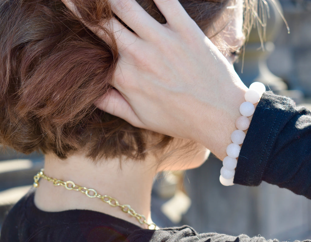 Barse Matte Pink Magnesite Beaded Bracelet
