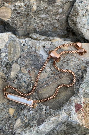 Kendra Scott "Stan" Rose Gold Mother of Pearl Chain Bracelet