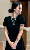 Caramel Shell Turquoise Magnesite & Agate Pendant Necklace