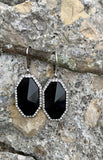 Vince Camuto Black Glass Stone Pave Teardrop Earrings