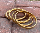 Set of 5 Gold Mixed Bangle Bracelet Set