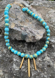 "Spike it to Me" Jade & Brass Spike Choker Necklace