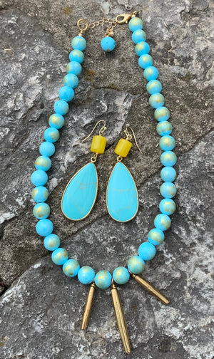 "Spike it to Me" Jade & Brass Spike Choker Necklace