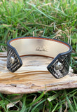 "Ambra" Python Metallic Silver Leather Cuff Bracelet