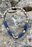 Alex and Ani Evil Eye Charm & Sodalite Stretch Beaded Bracelet
