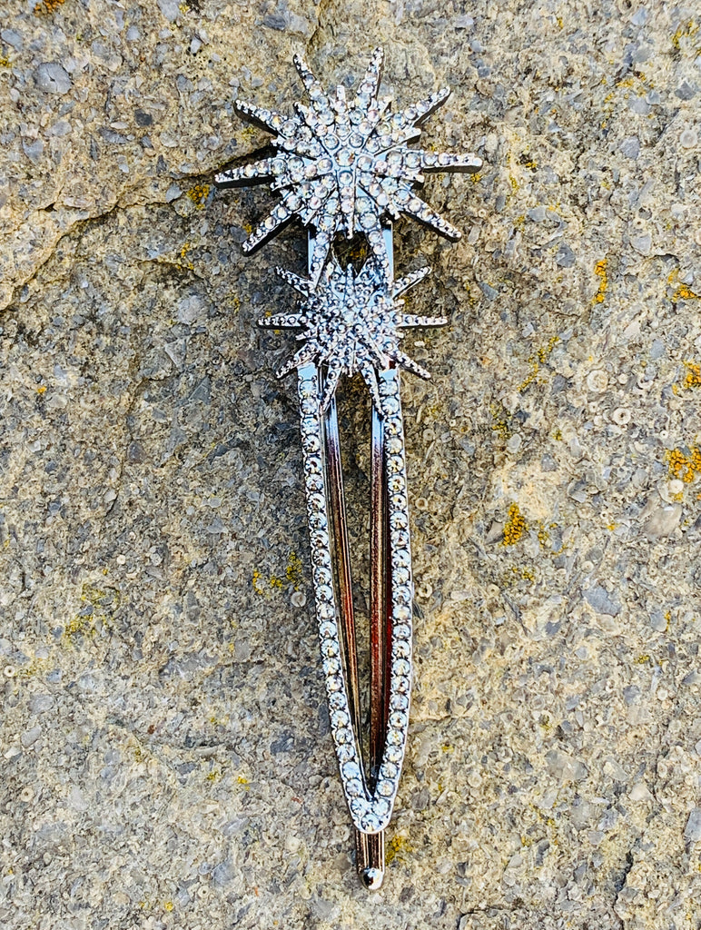 lonna & lilly Marcasite Double Star Hair Barrett