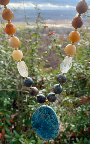 Agave Swirled Jasper Pendant Necklace