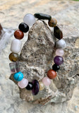 Gemstone Multi-Shape Multi-Color Stretch Bracelet