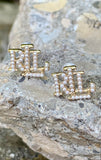 Lauren Ralph Lauren LRL Monogram Pearl Earrings