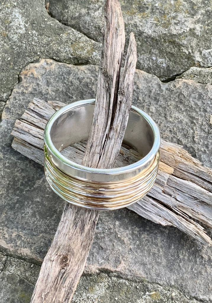 Robert Lee Morris Soho Two-Tone Sculptural Wire Bangle Bracelet
