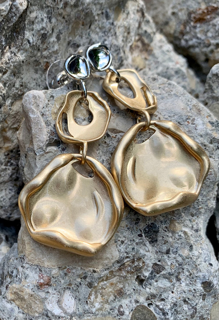 Rebecca Minkoff Double Drop Sculptured Earrings