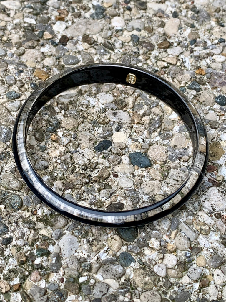 Alexis Bittar "Lucite" Charcoal Grey Skinny Tapered Bangle Bracelet