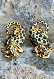 Lilly Pulitzer Cheetah Gold-Toned Leopard Cat Stud Earrings