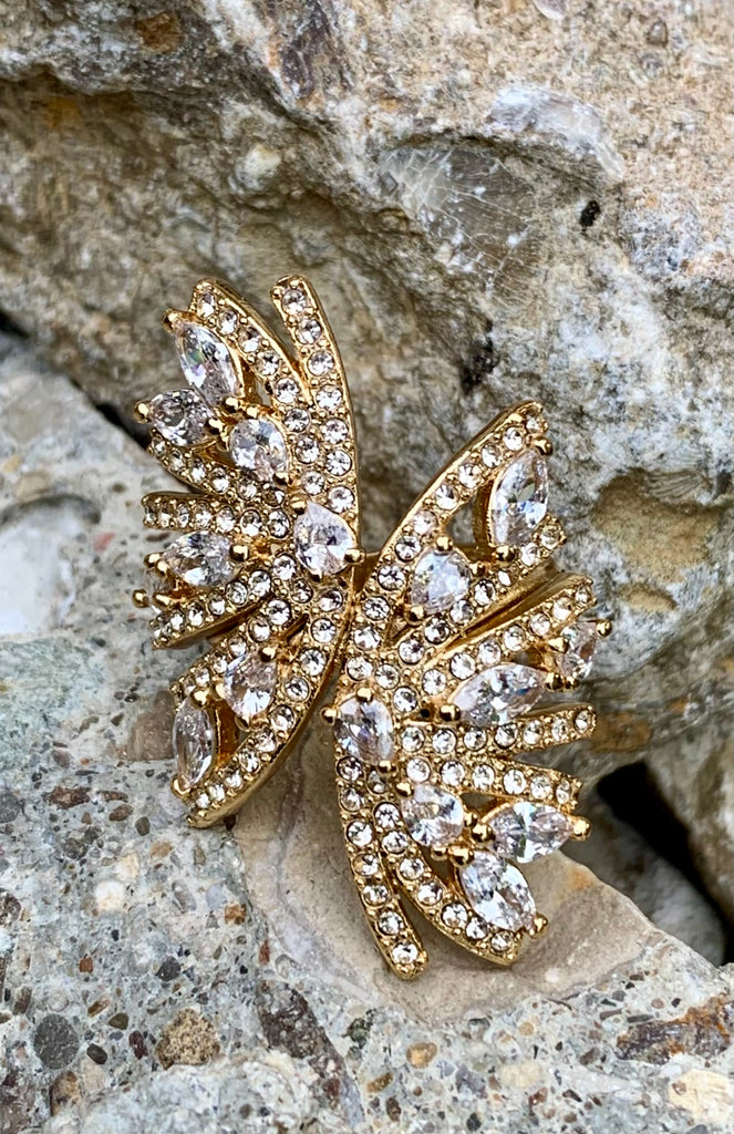 Vince Camuto Embellished Fancy Flower Statement Ring Size 7