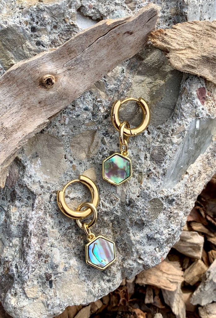Reversible Huggie Hoop Gemstone Drop Earrings