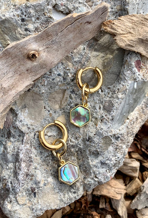 Reversible Huggie Hoop Gemstone Drop Earrings