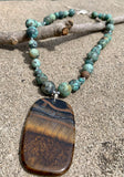 Barse Safari Territory Sterling Silver Chrysocolla, & Jasper Pendant Necklace