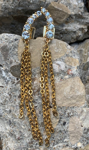 Vince Camuto Crystal with Fringe Wing Earrings
