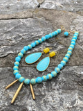 "Spike it to Me" Jade & Brass Spike Choker Necklace
