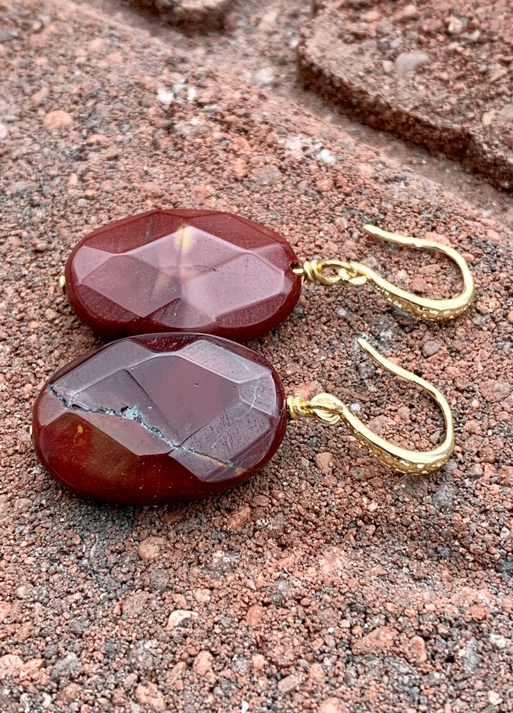 Bronze & Jasper Drop Earrings