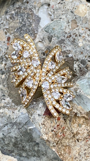 Vince Camuto Embellished Fancy Flower Statement Ring Size 7