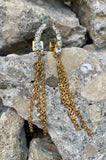 Vince Camuto Crystal with Fringe Wing Earrings