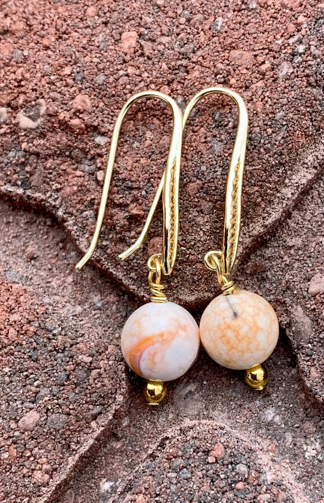 Spiny Oyster Bead Drop Earrings