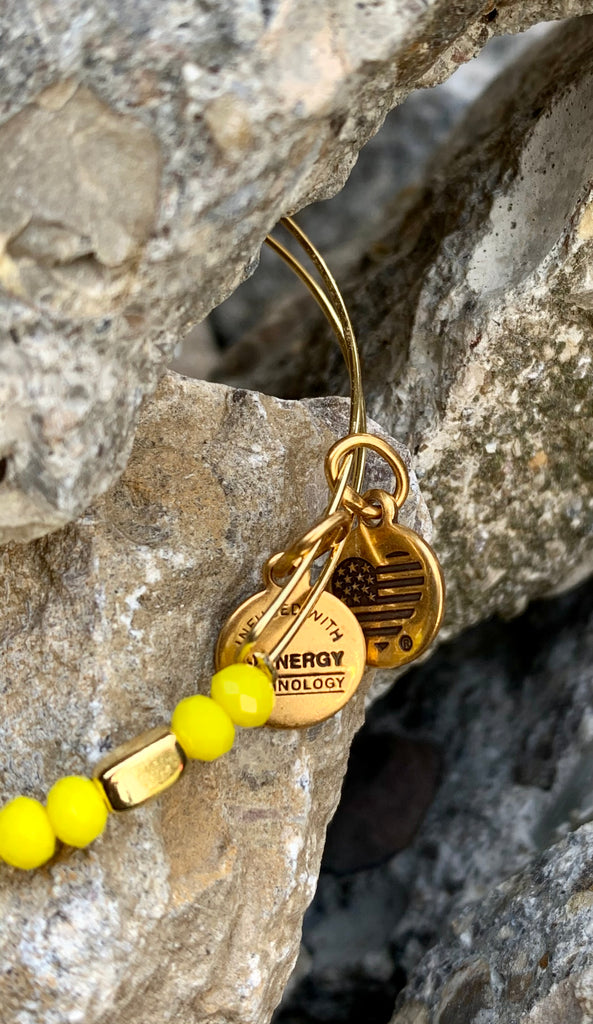Alex and Ani Yellow Balance Beaded Bangle Bracelet