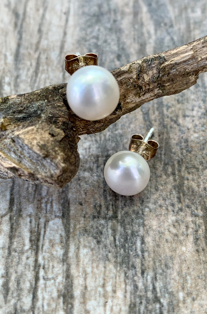 Cultured Pearl Stud Sterling Silver Earrings