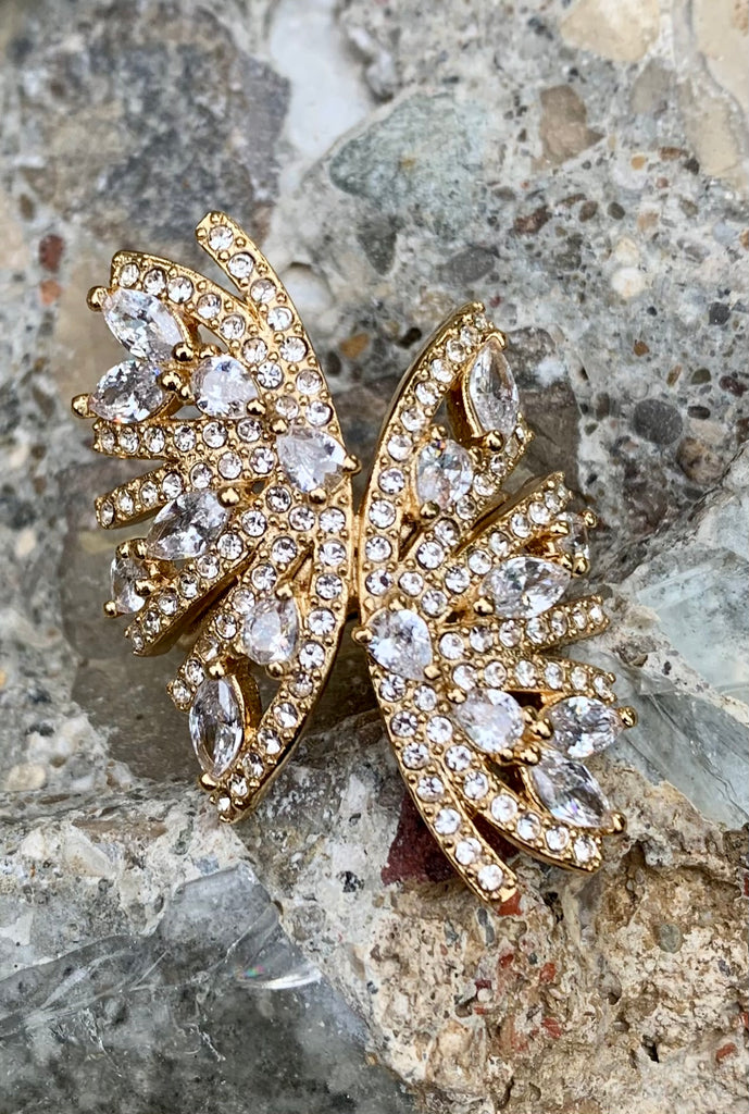 Vince Camuto Embellished Fancy Flower Statement Ring Size 7