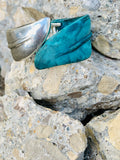 Robert Lee Morris Soho Silver & Patina Leaf Bypass Hinged Bangle Bracelet