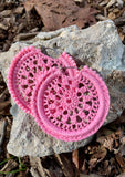 Vince Camuto Pink Crochet Hoop Earrings