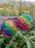 Rainbow Multi-Stone Clip-On Earrings