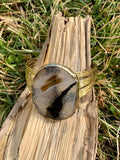 Black & White Agate Bronze Cuff Bracelet  (2)