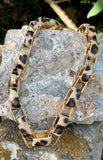 Leopard Print Inter Locked Link Necklace